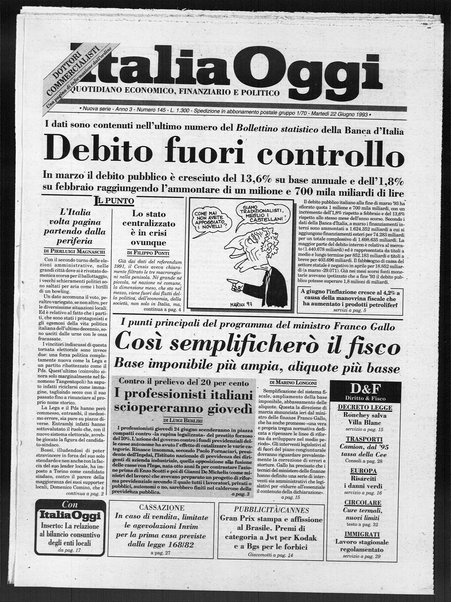 Italia oggi : quotidiano di economia finanza e politica